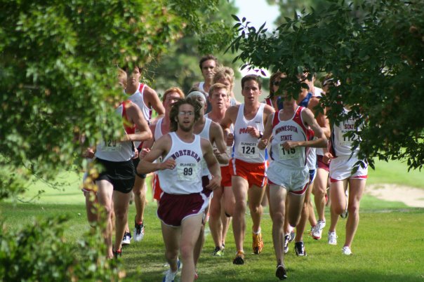 Running a college cross country race for Northern State University